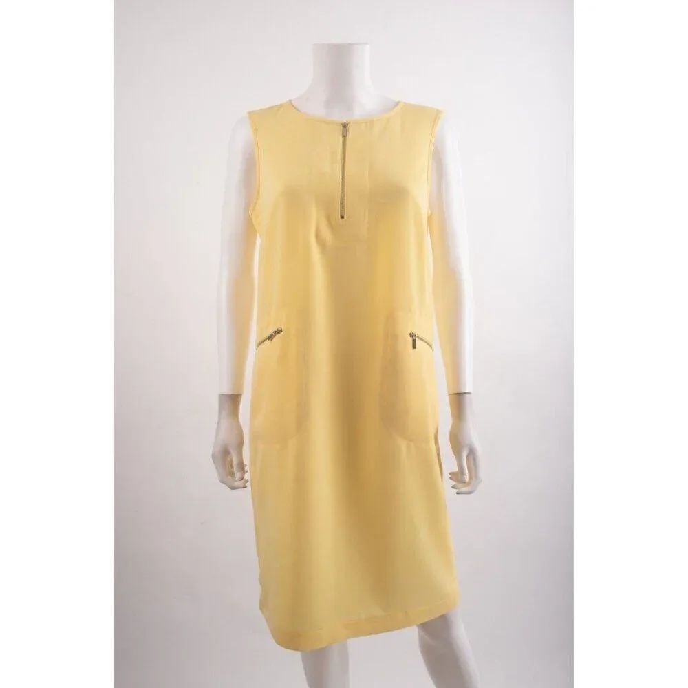 St. John Womens Sheath Dress Knee length Size 8 Primrose Yellow Sleeveless NWT